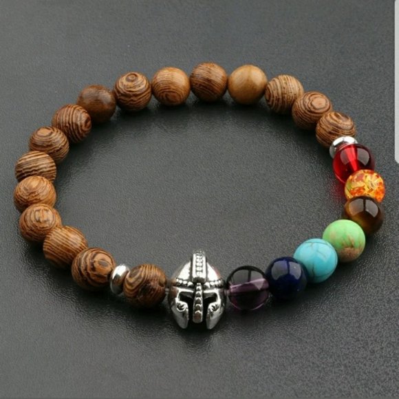 Chakra Wooden Bead Necklace Namaste Yoga Meditate - Picture 4 of 4